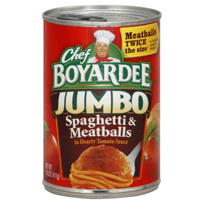 Chef Boyardee, Jumbo Spaghetti & Meatballs In Hearty Tomato Sauce, Case Of 12, 14.5 Oz - Image 1