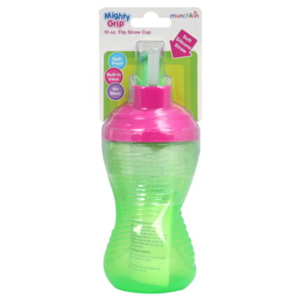Munchkin, Flip Straw Cup With Soft Silicon Straw, Case Of 3, 10 Oz