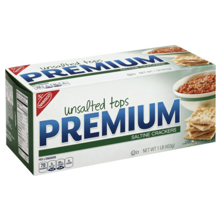 Premium , Unsalted Tops Saltine Crackers, Case Of 12, 16 Oz