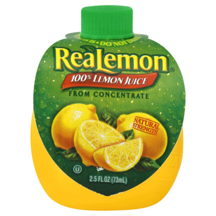 Realemon,  100% Lemon Juice Natural Strength From Concentrate, Case Of 24, 2.5 Fl Oz