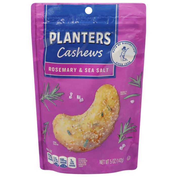 Planters, Rosemary & Sea Salt Cashews, Case Of 12, 5 Oz - Image 1