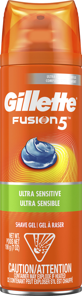 Gillette, Fusion5 Shave Gel Ultra Sensitive, Case Of 6, 7 Oz