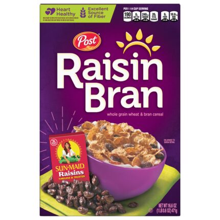Post, Cereal Raisin Bran, Case Of 12, 16.6 Oz