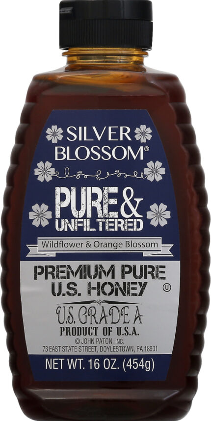 Slv Bloss, Pure & Unfiltered Honey Wildflower And Orange Blossom, Case Of 6, 16 Oz