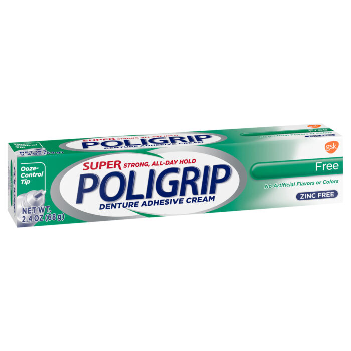 Poligrip, Super Free Zinc Free Additive Free Denture Adhesive Cream, Case Of 6, 2.4 Oz - Image 1