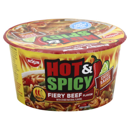 Nissin, Ramen Noodle Soup Hot And Spicy Fiery Beef, Case Of 6, 3.32 Oz