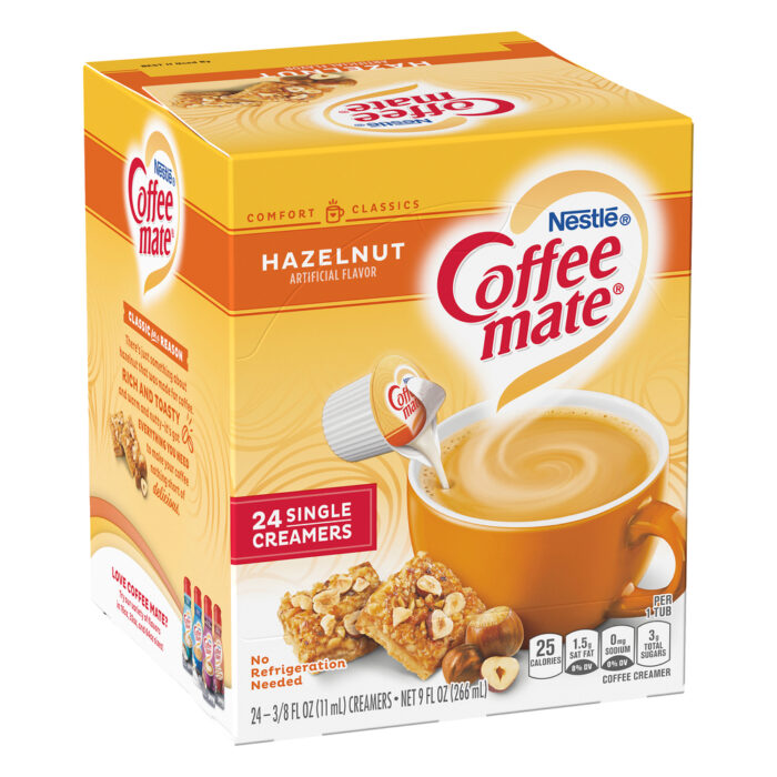 Coffee Mate, 24 Single Hazelnut Creamer, Case Of 4, 9 Oz - Image 1