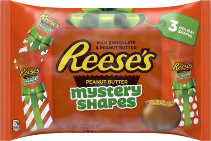Reese'S, Christmas Candy Mystery Shapes Milk Chocolate & Peanut Butter Bag, Case Of 24, 9.6 Oz