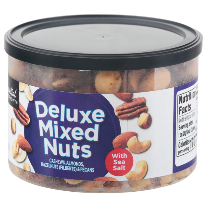 Essential Everyday, Deluxe Mixed Nuts With Sea Salt, Case Of 12, 8.75 Oz - Image 1
