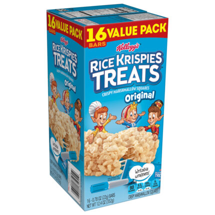 Kellogg'S, Value Pack Original Rice Krispies Marshmallow Squares 16 Pack, Case Of 6, 12.4 Oz