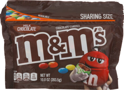 M&M'S, Milk Chocolate Candies Sharing Size, Case Of 12, 10 Oz