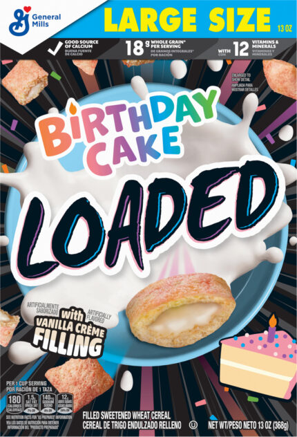 General Mills, Cereal Birthday Cake Loaded Large Size, Case Of 12, 13 Oz