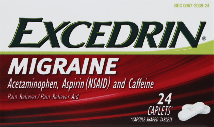 Excedrin, Migraine Pain Reliever With Caffeine Caplets, Case Of 3, 24 Ct - Image 1