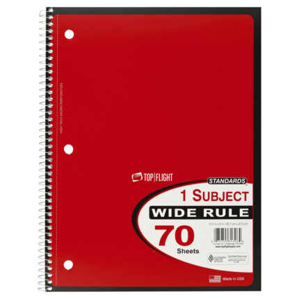 Top Flght, Notebook, Case Of 12, 70 Ct