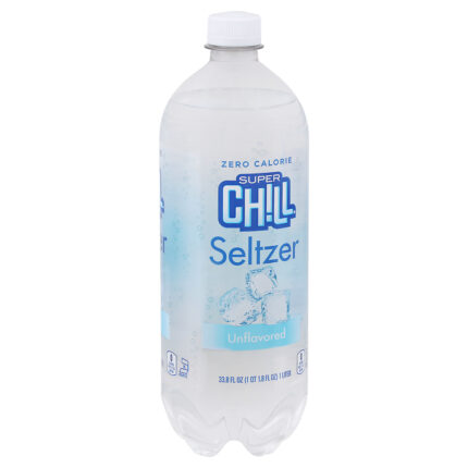 Super Chill, Unflavored Zero Calorie Seltzer, Case Of 12, 33.8 Fl Oz