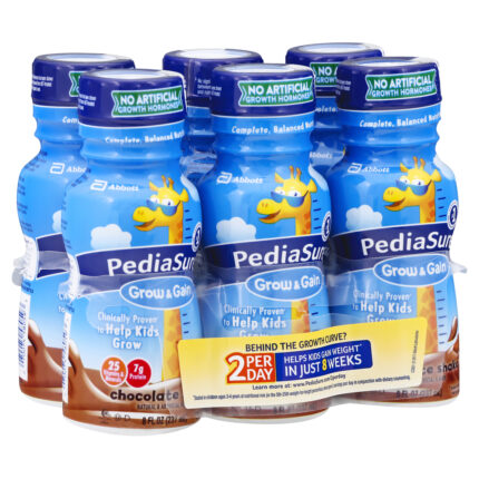 Pediasure, Grow & Gain Shake Ready To Drink Chocolate 6-Pack Bottles, Case Of 4, 48 Fl Oz