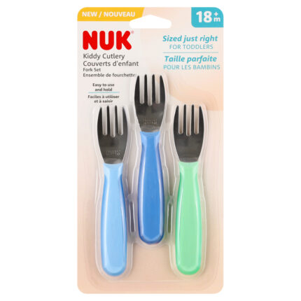 Nuk, Kiddy Cutlery Fork Set Of 3 18M+, Case Of 4, 3 Ct