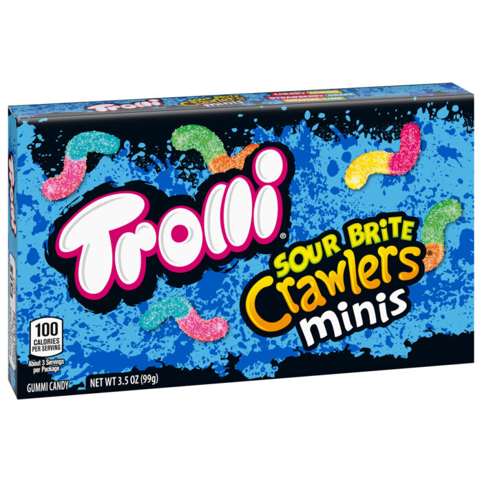 Trolli, Gummi Candy Sour Brite Crawlers Minis Theater Box, Case Of 12, 3.5 Oz - Image 1