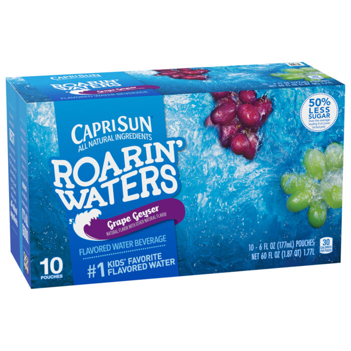 Capri Sun, Roarin' Waters Grape Geysers 10 Pouches, Case Of 4, 60 Fl Oz - Image 1