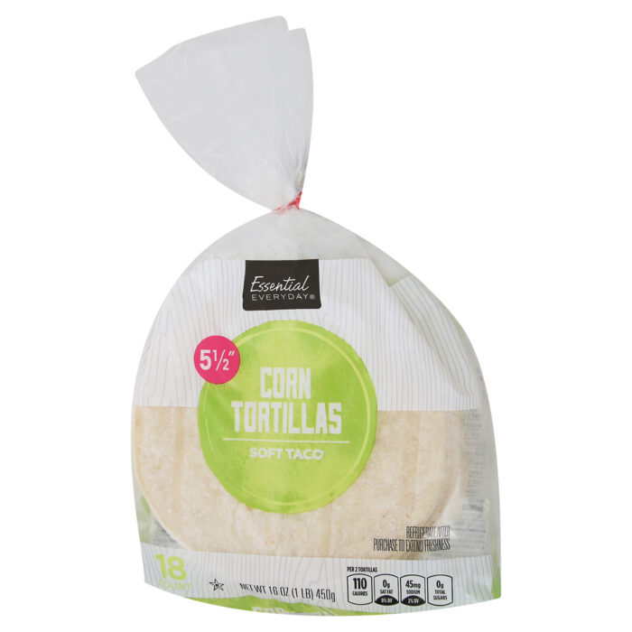 Essential Everyday, Tortillas Soft Taco Corn 5.5 Inch 18 Ct, Case Of 12, 16 Oz - Image 1