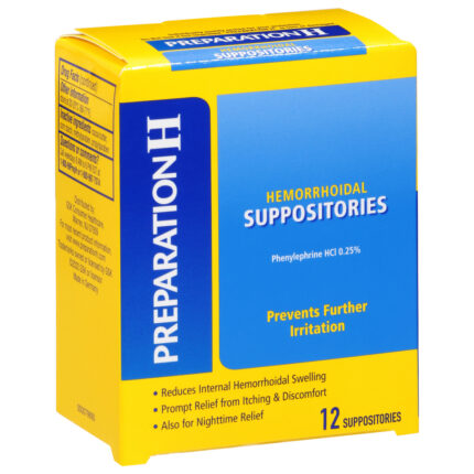 Preparation H, Hemorrhoidal Suppositories, Case Of 6, 12 Ct