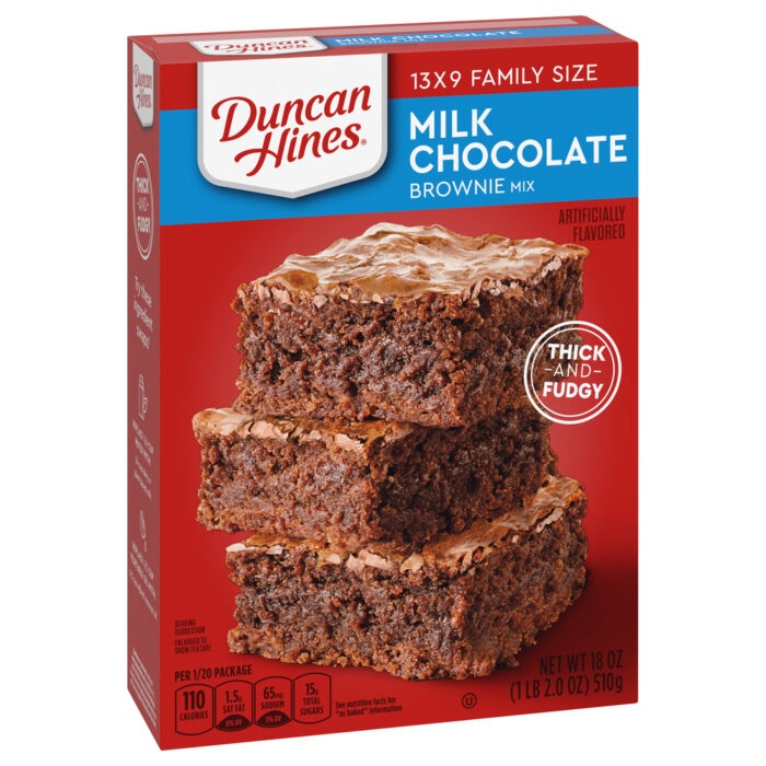 Duncan Hines, Family Size Milk Chocolate Brownie Mix, Case Of 12, 18 Oz - Image 1