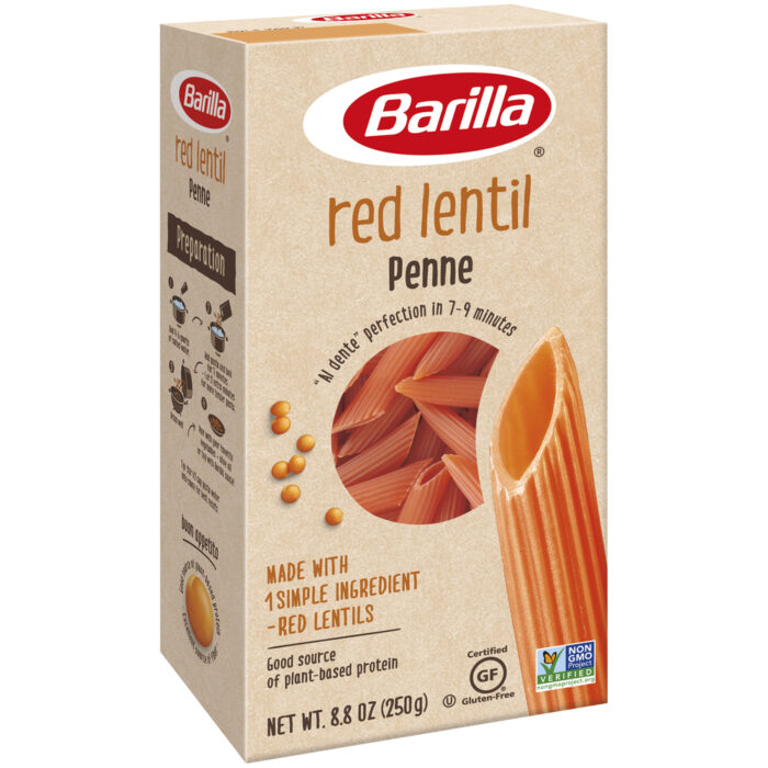 Barilla, Red Lentil Penne Pasta Box, Case Of 10, 8.8 Oz - Image 1