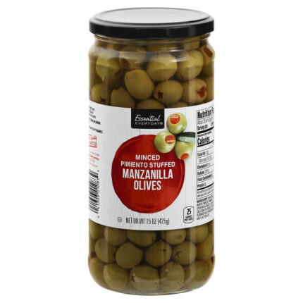 Essential Everyday, Minced Pimiento Stuffed Manzanilla Olives, Case Of 12, 15 Oz