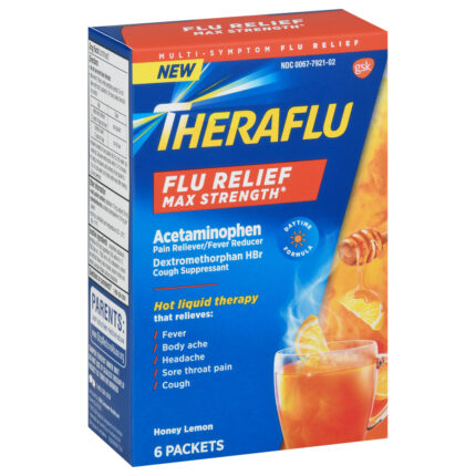 Theraflu, Max Strength Flu Relief Hot Liquid Therapy, Case Of 3, 6 Ct