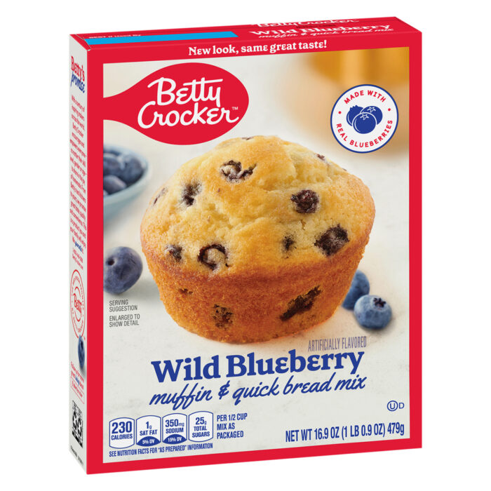 Betty Crocker, Wild Blueberry Muffin And Quick Bread Mix, Case Of 12, 16.9 Oz - Image 1