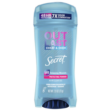 Secret, Outlast Clear Gel Antiperspirant Deodorant For Women Protecting Powder, Case Of 6, 2.6 Oz
