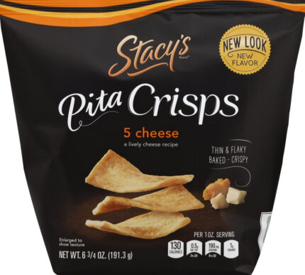 Stacy`S, 5 Cheese Pita Crisps, Case Of 8, 6.75 Oz