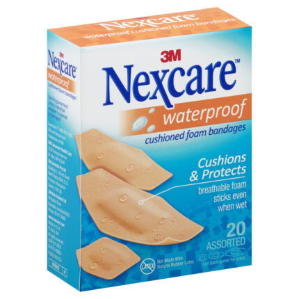 Nexcare, Waterproof Cushioned Foam Assorted Bandages, Case Of 3, 20 Ct