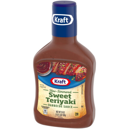 Kraft, Sweet Teriyaki Slow-Simmered Barbecue Sauce And Dip Bottle, Case Of 12, 18 Oz