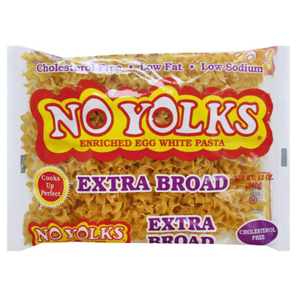 No Yolks, Enriched Egg White Pasta Extra Broad, Case Of 12, 12 Oz