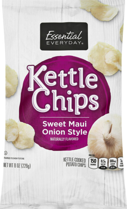 Essential Everyday, Kettle Potato Chips, Case Of 12, 8 Oz