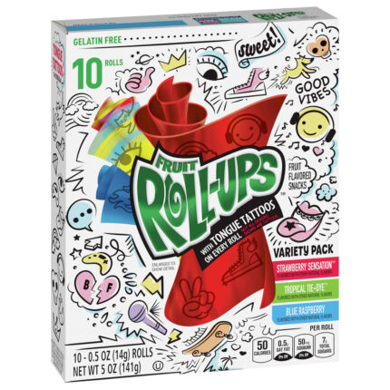 Betty Crocker, Roll-Ups Flavored Snacks Variety Pack Pouches, Case Of 10, 5 Oz