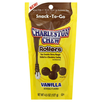Charlestone Chew, Rollers Vanilla Snack To Go Resealable Bag, Case Of 12, 4.5 Oz