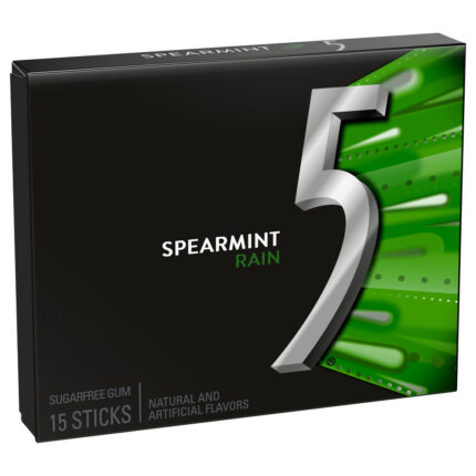 Five, Spearmint Rain Sugar Free Sticks, Case Of 10, 15 Ct