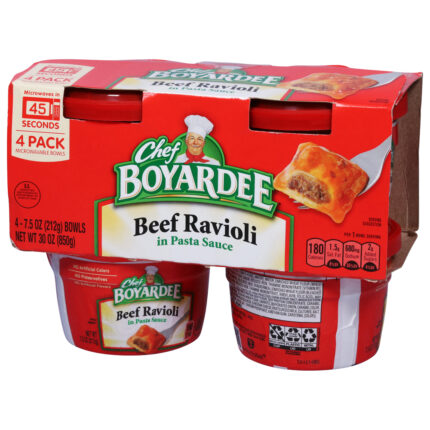 Chef Boyardee, Beef Ravioli In Pasta Sauce 4 Pack, Case Of 6, 30 Oz