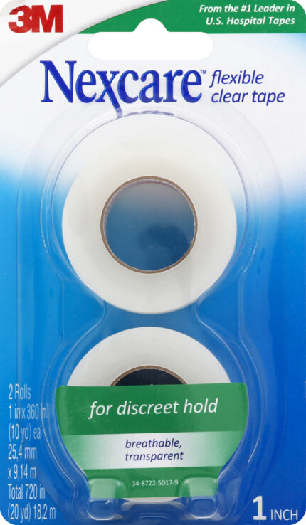 Nexcare, Flexible Clear Tape 2/1X360 In, Case Of 3, 20 Yd