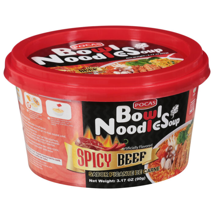 Pocas, Spicy Beef Bowl Noodle Soup, Case Of 12, 3.17 Oz - Image 1