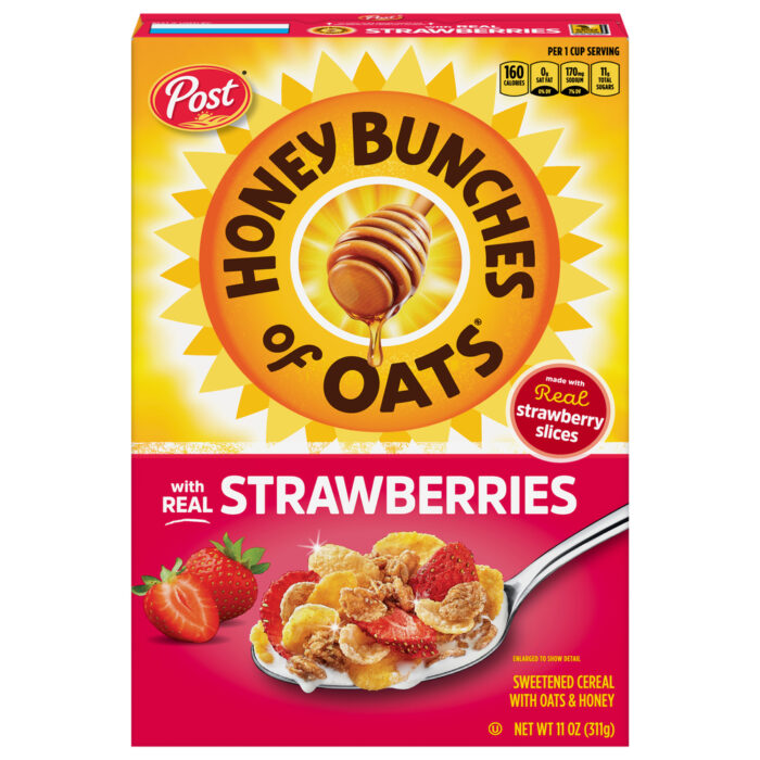 Post, Honey Bunches Of Oats With Strawberry, Case Of 12, 11 Oz - Image 1