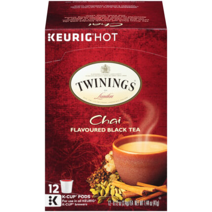 Twinings, Of London Chai Flavored Black Tea K-Cup Pods Box, Case Of 6, 12 Ct