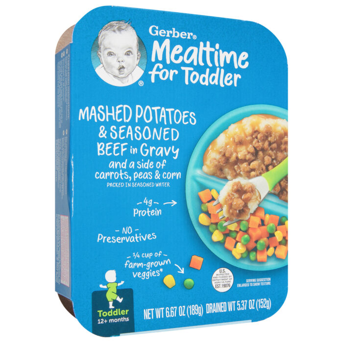 Gerber, Mealtime Mashed Potatoes And Seasoned Beef In Gravy, Case Of 8, 6.67 Oz - Image 1