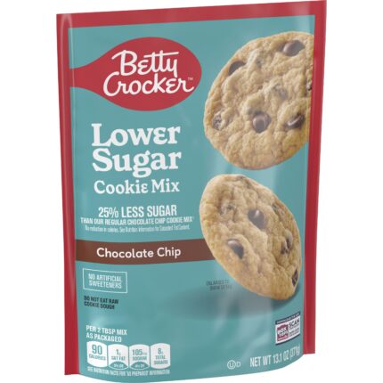 Betty Crocker, Chocolate Chip Cookie Mix Lower Sugar, Case Of 12, 13.1 Oz