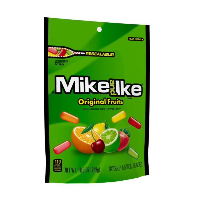 Mike And Ike, Original Fruits Chewy Candy Stand Up Bag, Case Of 8, 10 Oz - Image 1