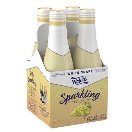 Welch'S, Sparkling Non-Alcoholic Juice Cocktail White Grape 4 - 8.4 Fl Oz Bottles, Case Of 6, 33.6 Fl Oz