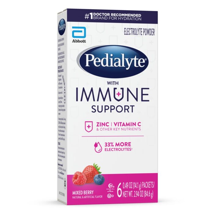 Pedialyte, With Immune Support Electrolyte Powder Mixed Berry, 1 Each, 2.94 Oz - Image 1