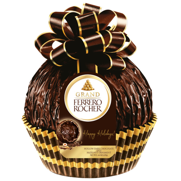 Ferrero Rocher, Grand Hollow Dark Chocolate & Hazelnut Ornament, Case Of 8, 4.4 Oz - Image 1